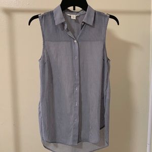 Sleeveless Button Shirt with Collar FINAL PRICE